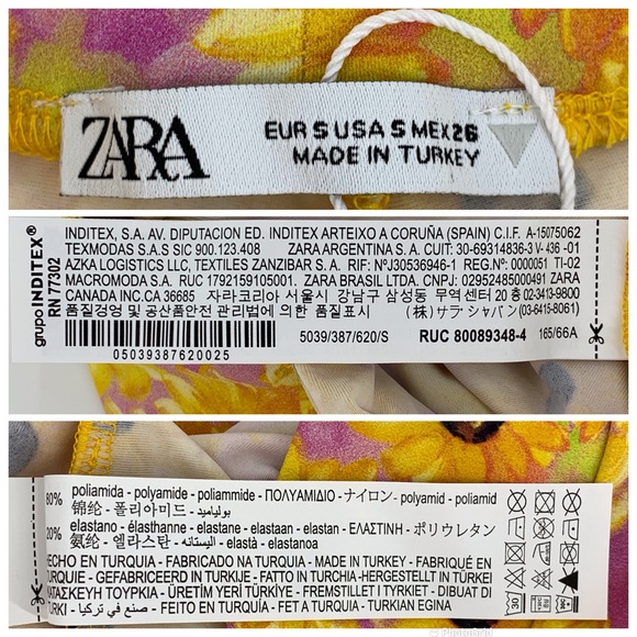 Zara NWT Bright Yellow Sunflower Print Biker Style Shorts, Small - Picture 16 of 16